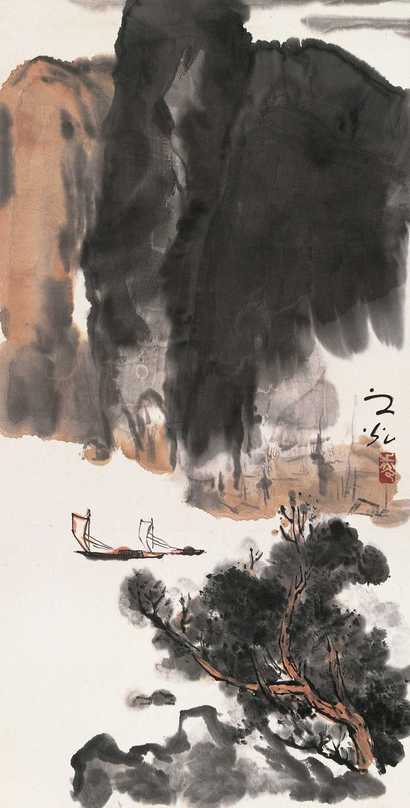 谢之光 山水 立轴